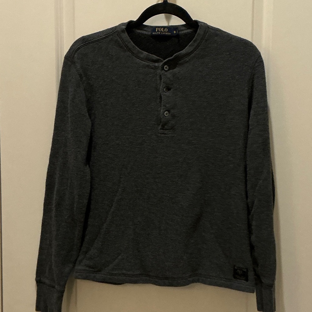 Polo Ralph Lauren Men's Dark Gray Henley Long Sleeve
Size Small